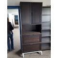 IKEA Espresso Wood Storage Cabinet, 2 Drawers, Enclosed Upper